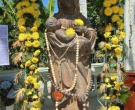 Patung Bunda Maria dari Mekong di Gereja Maria Ratu Damai Areyksat Kamboja
