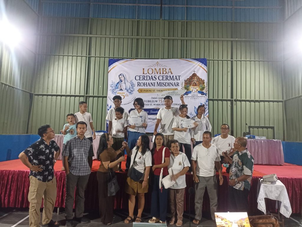 Lomba Cerdas Cermat Rohani Misdinar Minggu, 14 Juni 2026 Lomba Cerdas Cermat Rohani Misdinar Se-Paroki St. Theresia Tangeb dalam rangka Yubileum 75 Tahun Gereja Stasi St. Maria Assumpta Cemagi