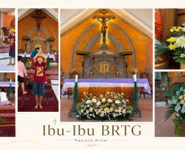BRTG Kristus Raja Abianbase Menghias Altar Menyambut Misa Minggu