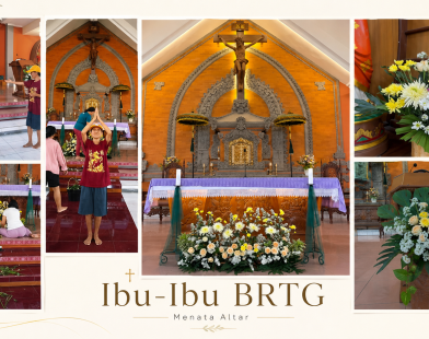 BRTG Kristus Raja Abianbase Menghias Altar Menyambut Misa Minggu